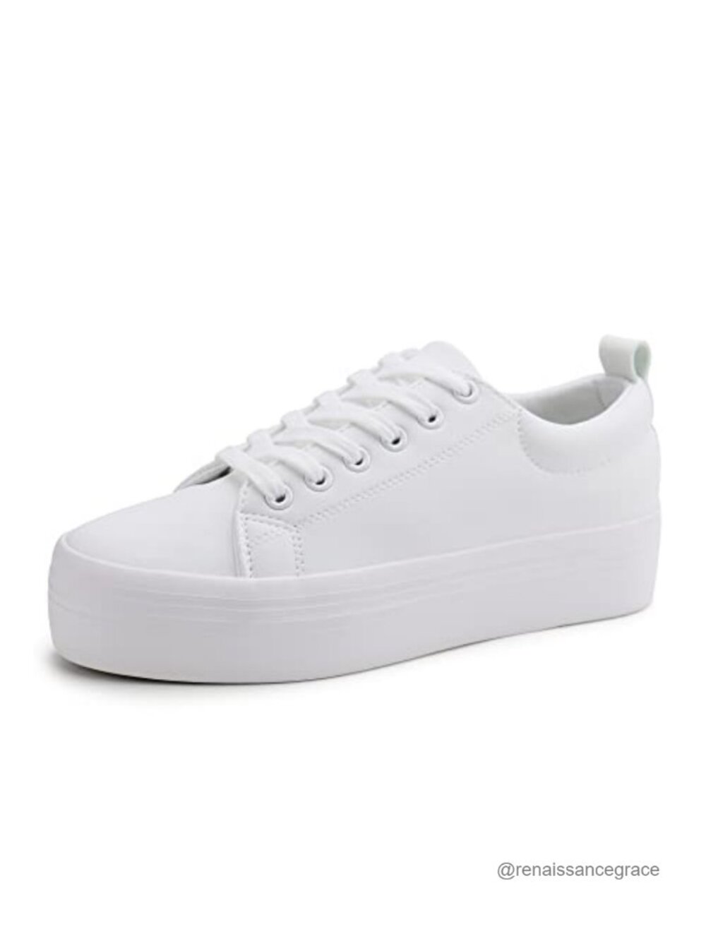 Women's Platform Sneakers Lace Up Fashion Walking Shoes Synthetic Leather